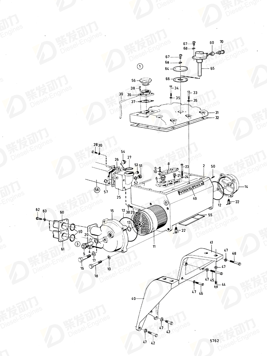 VOLVO End cover 822574 Drawing